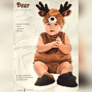 BABY DEER HALLOWEEN ANIMAL THEME CHRISTMAS PARTY COSTUME, 3-4T